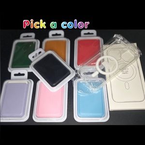 IPhone 13 magesafe clear case & magnetic leather wallet BUNDLE